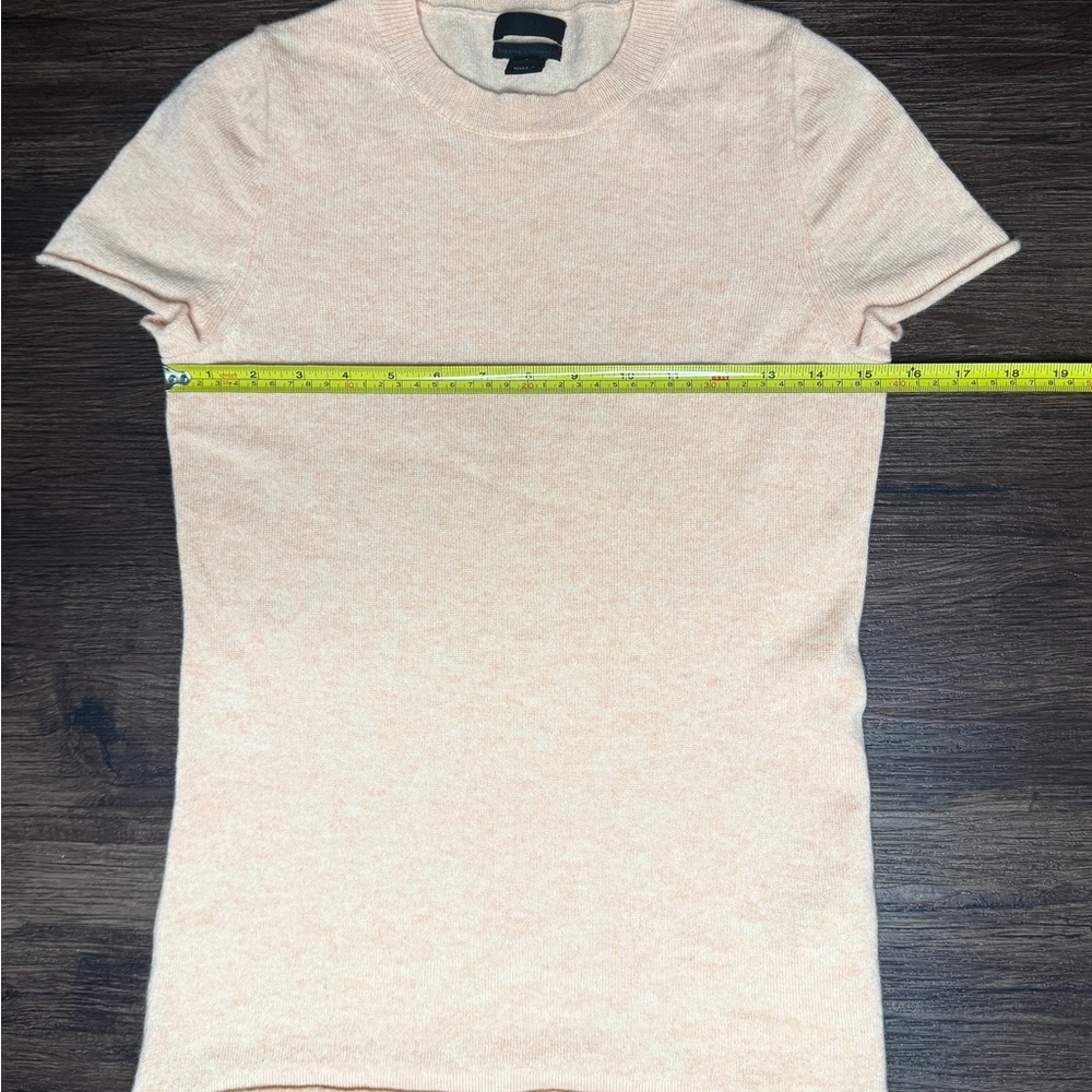 J. Crew 100% Cashmere Women's Peach Short Sleeve Tee - Picture 9 of 9